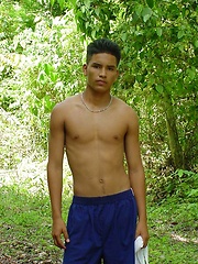 Sexy latino twink posing for the camera outdoors