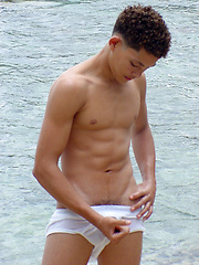 Latino twink gets all naked and shows some skin