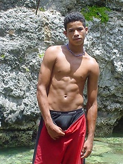 Sexy latino twink posing for the camera outdoors