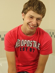 Cute teen boy Levi Lee riding white dildo