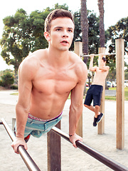 Watch as Logan throats Evans throbber and gets drilled down right in a scene ending with a hot hungry shot in the mouth